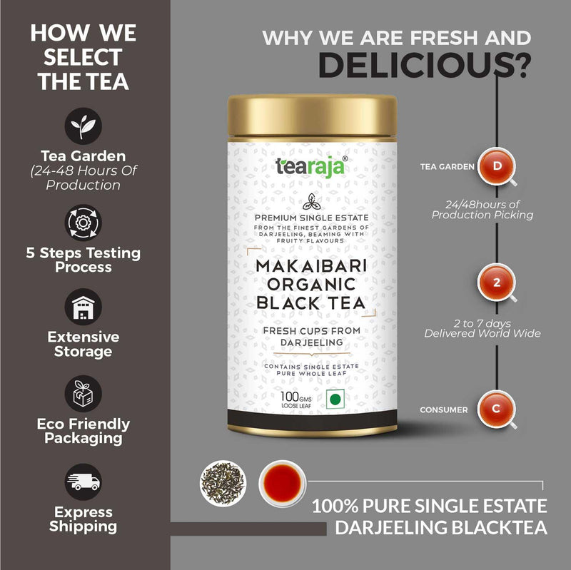 Makaibari Organic Black Tea 30 Teabags - Tearaja