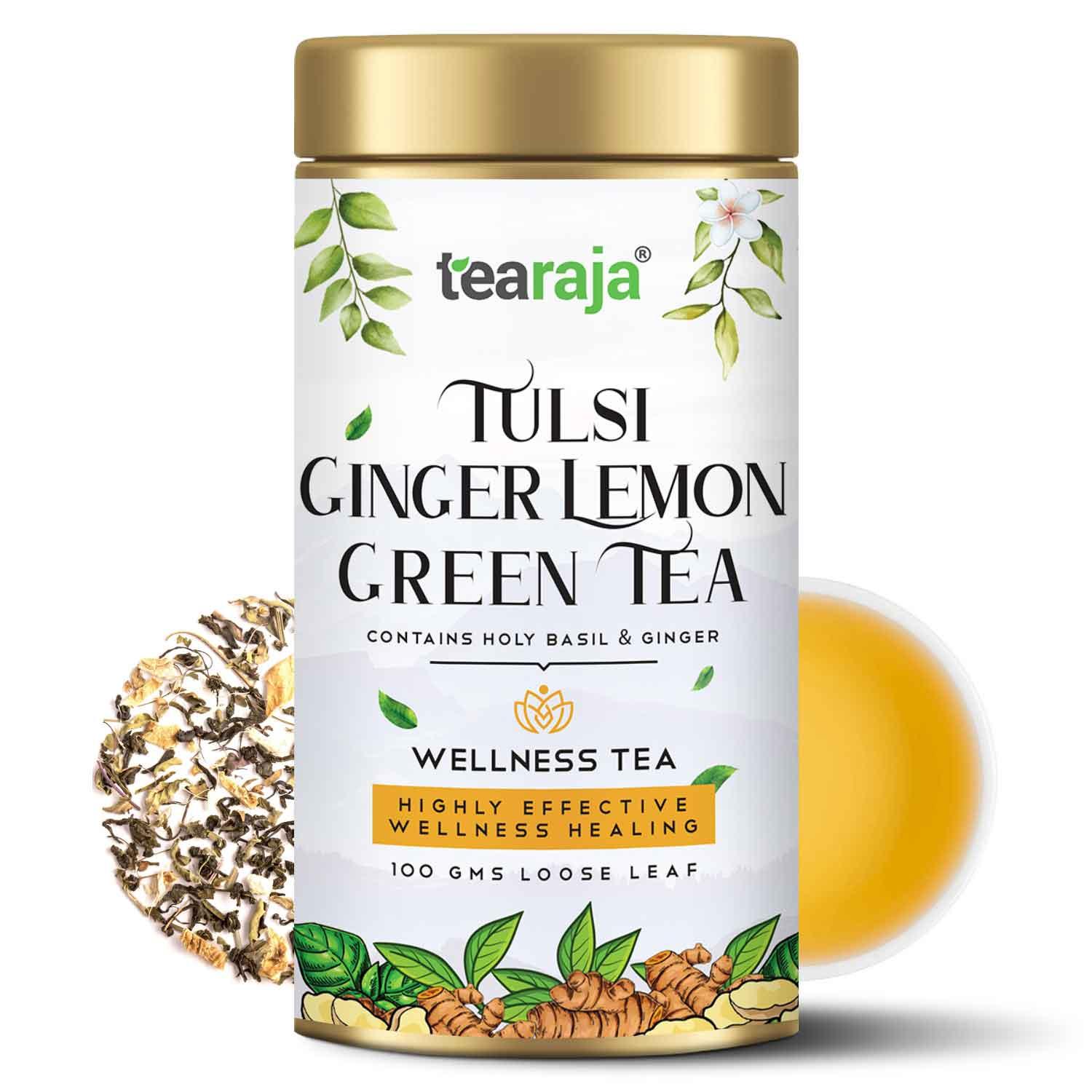 Tulsi Ginger Lemon Green Tea - Tearaja
