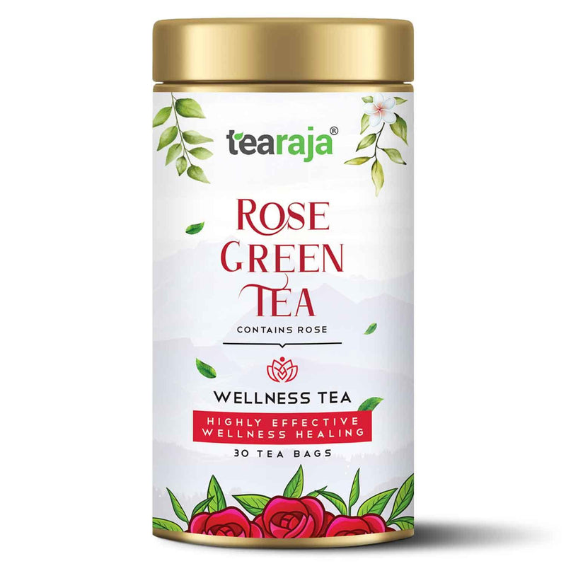 Rose Herbal Green Tea 30 Tea Bags - Tearaja