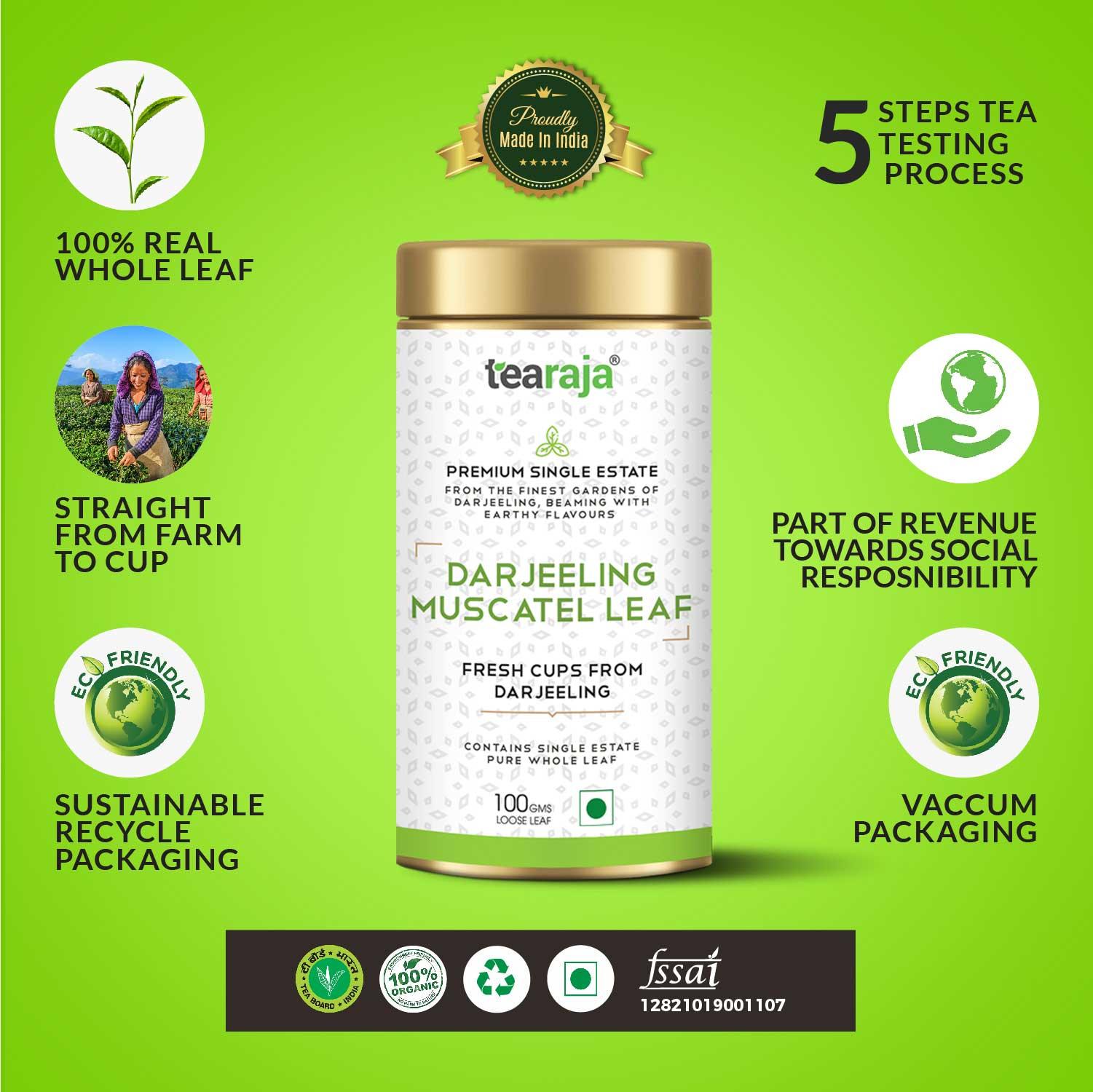 Darjeeling Muscatel Leaf 30 Tea Bags - Tearaja