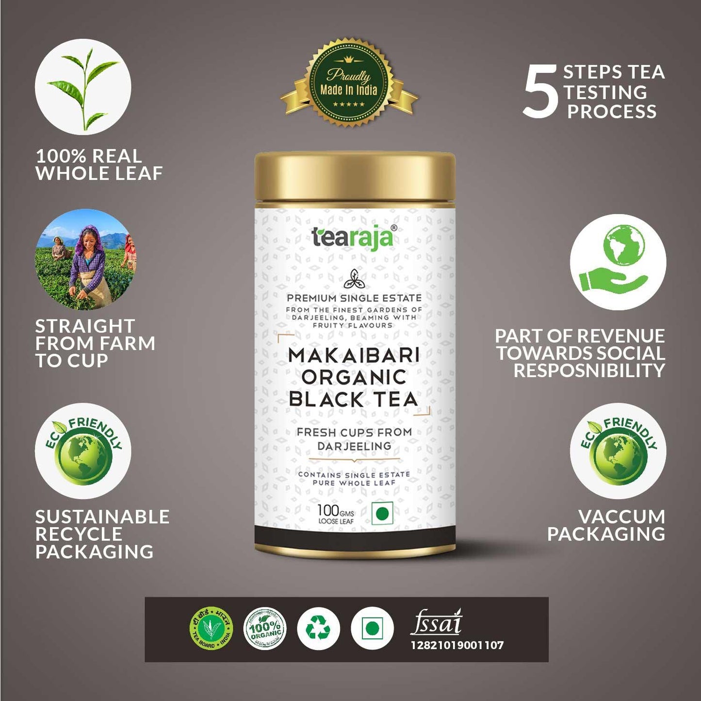 Makaibari Organic Black Tea 30 Teabags - Tearaja