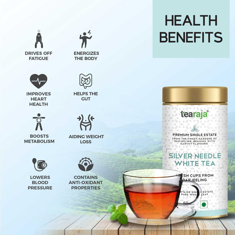 Silver Needle White Tea - Free Tea Infuser - Tearaja
