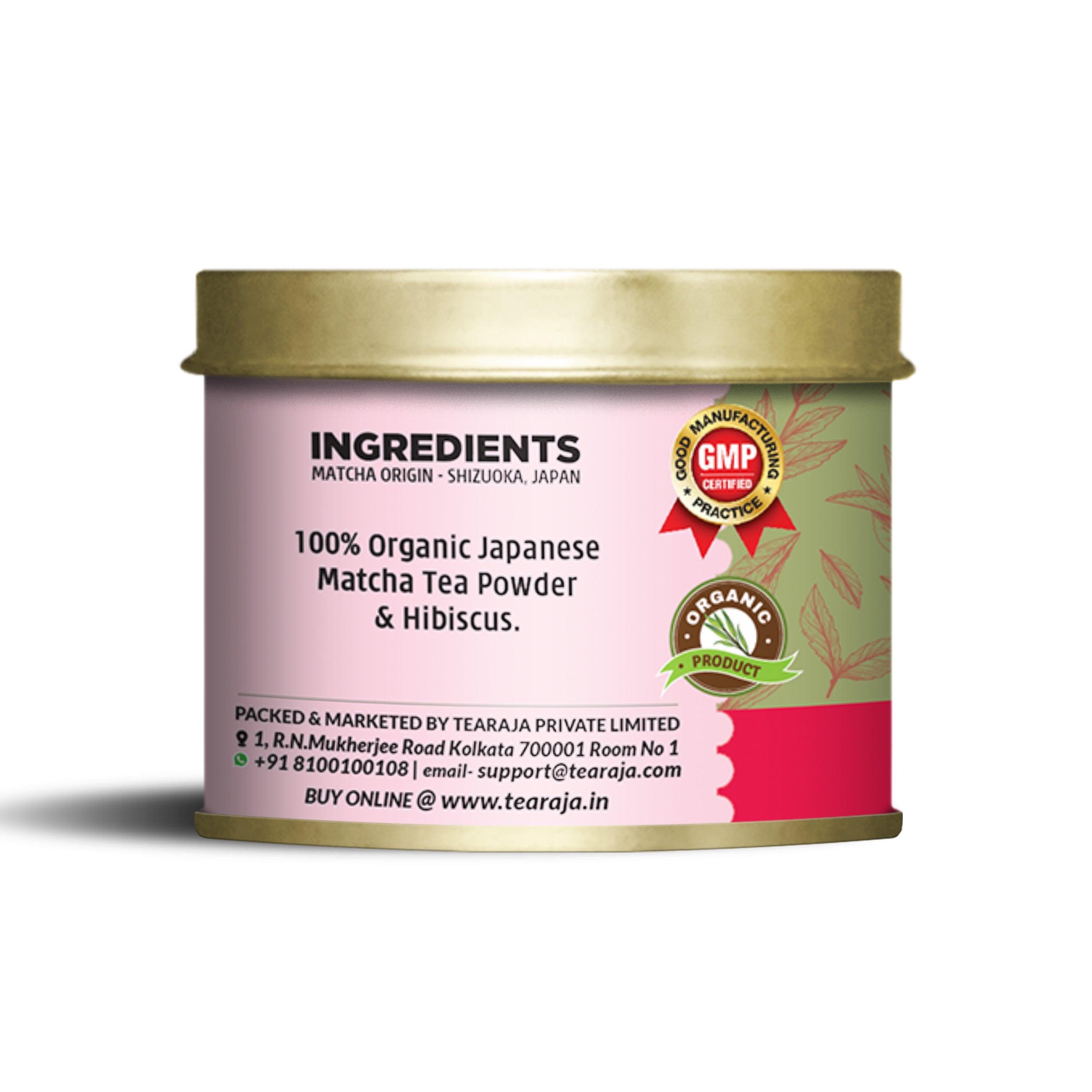 Organic Hibiscus Matcha Green Tea - Tearaja