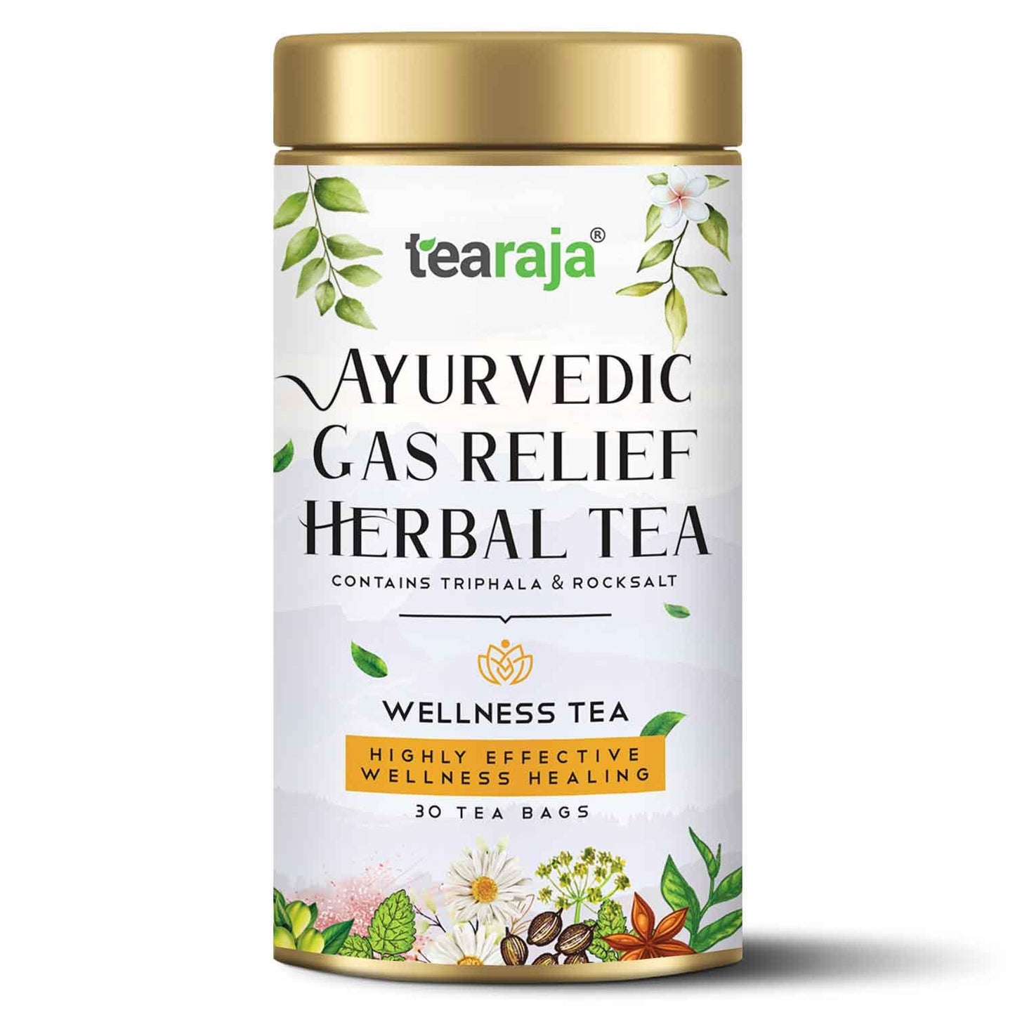 Ayurvedic Gas Relief Herbal Tea 30 Teabags - Tearaja