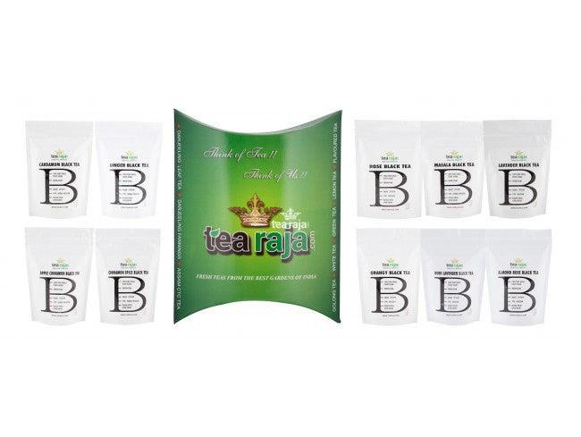 Black Tea Collection Pack(10GmX10 Packs)FREE TEA INFUSER & TEA SPOON - Tearaja