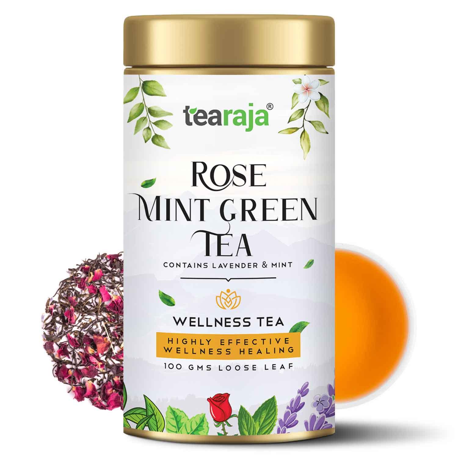 Green Lavender Rose Mint Tea - Tearaja