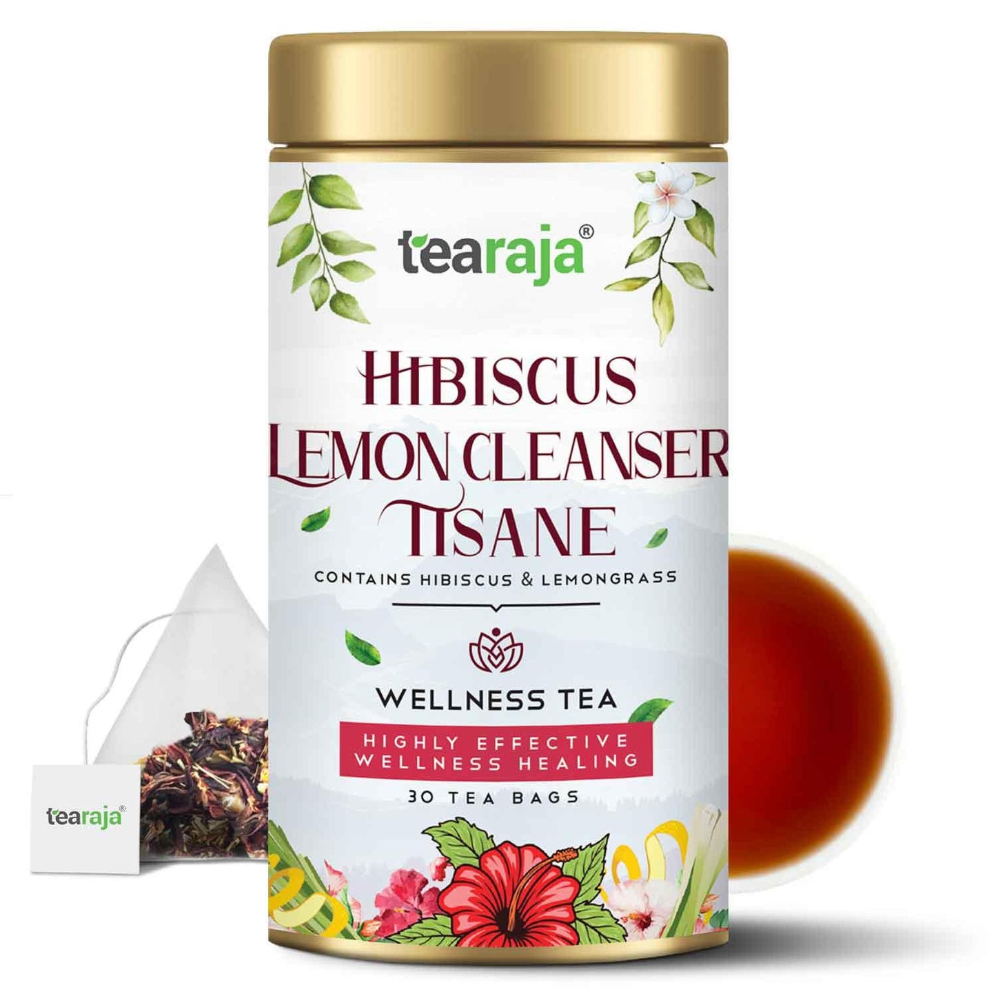 Hibiscus Lemon Cleanser Tisane 30 Teabags - Tearaja