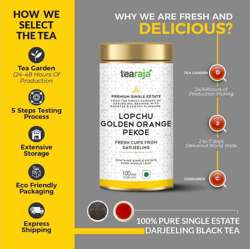 Lopchu Golden Orange Pekoe Darjeeling Leaf Tea - Tearaja