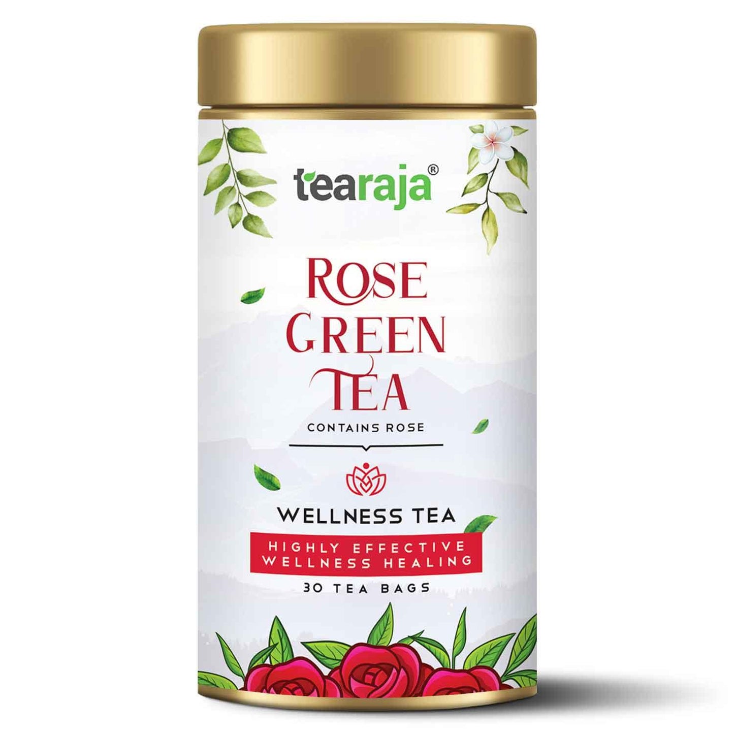 Rose Herbal Green Tea 30 Tea Bags - Tearaja