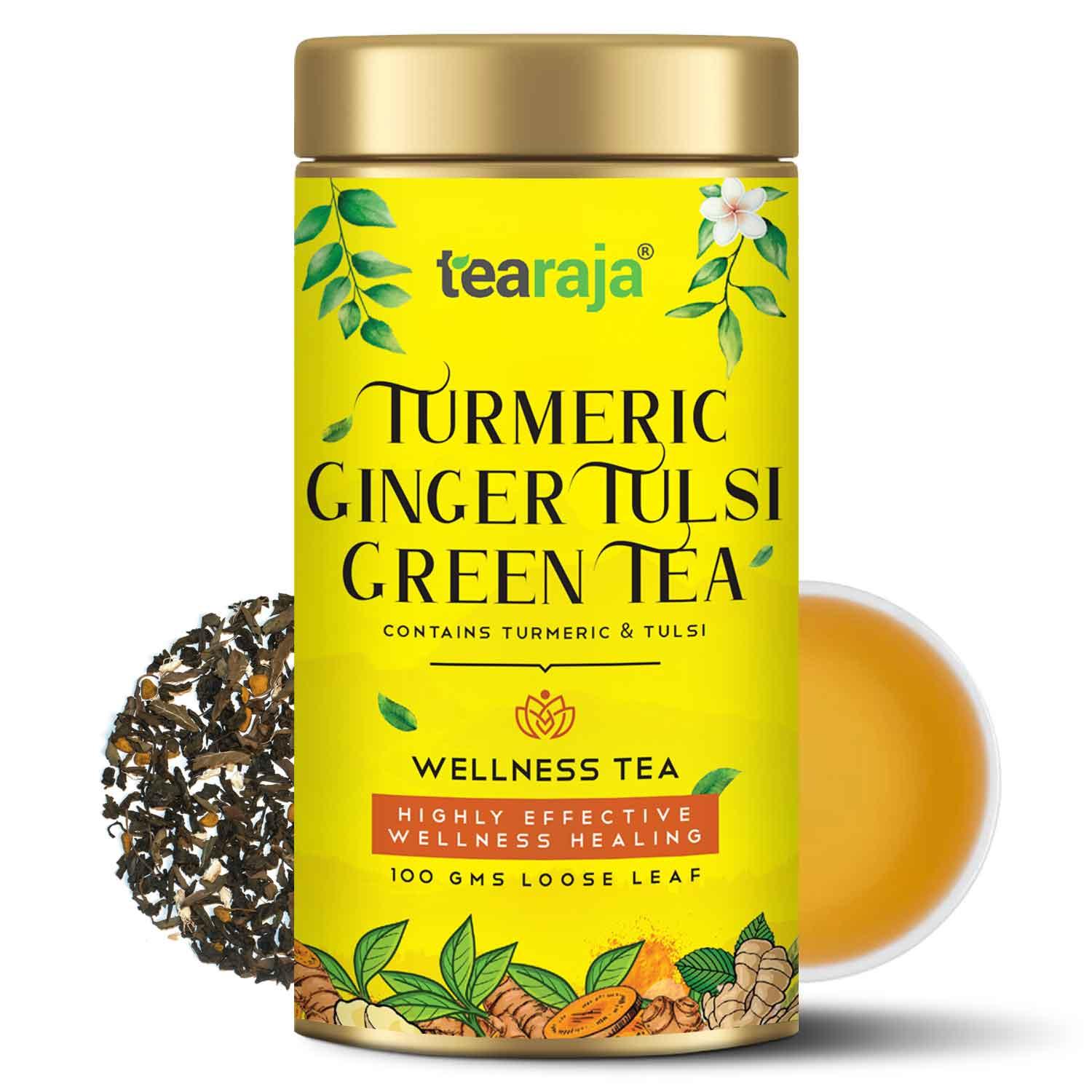 Turmeric Ginger Tulsi Green Tea - Tearaja