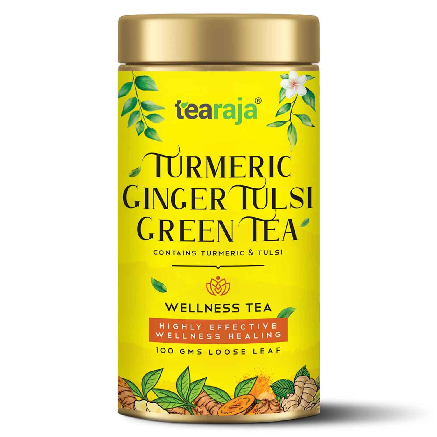 Turmeric Ginger Tulsi Green Tea - Tearaja